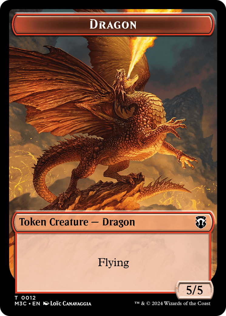 Dragon (Ripple Foil) // Copy Double-Sided Token [Modern Horizons 3 Commander Tokens] | The Time Vault CA