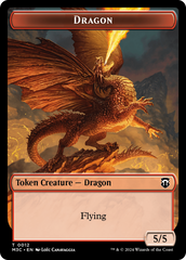 Dragon (Ripple Foil) // Treasure Double-Sided Token [Modern Horizons 3 Commander Tokens] | The Time Vault CA
