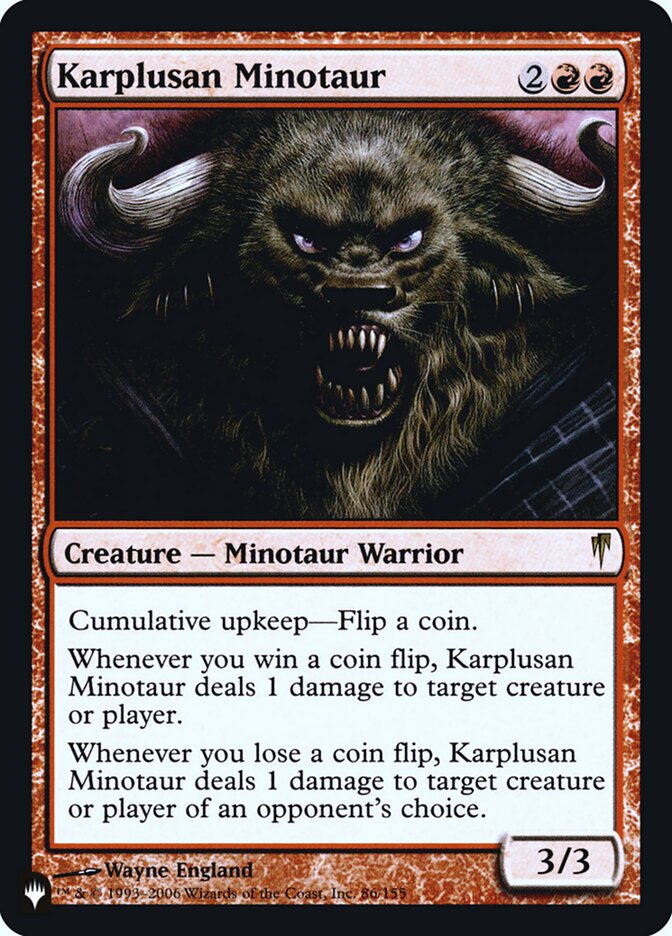 Karplusan Minotaur [Secret Lair: Heads I Win, Tails You Lose] | The Time Vault CA