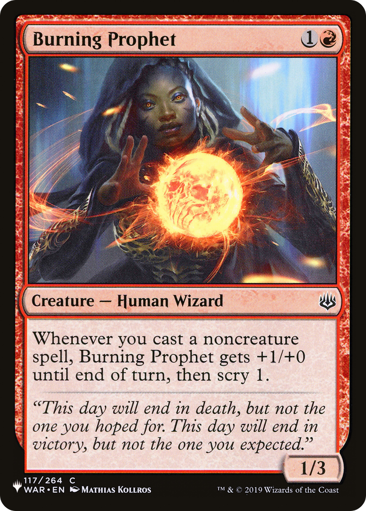 Burning Prophet [The List] | The Time Vault CA