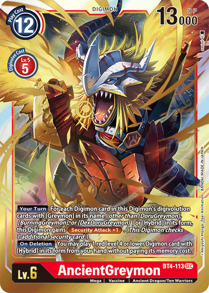 AncientGreymon [BT4-113] [Great Legend] | The Time Vault CA