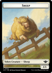 Mercenary // Sheep Double-Sided Token [Outlaws of Thunder Junction Tokens] | The Time Vault CA