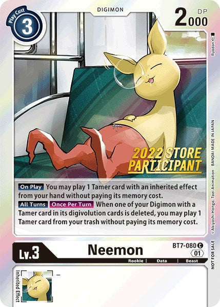 Neemon [BT7-080] (2022 Store Participant) [Next Adventure Promos] | The Time Vault CA