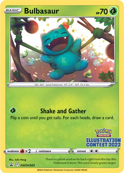 Bulbasaur (SWSH303) (Illustration Contest 2022) [Sword & Shield: Black Star Promos] | The Time Vault CA