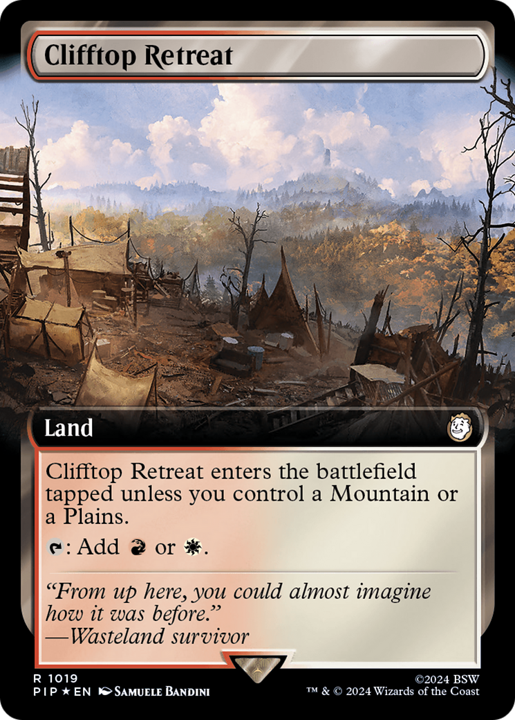 Clifftop Retreat (Extended Art) (Surge Foil) [Fallout] | The Time Vault CA
