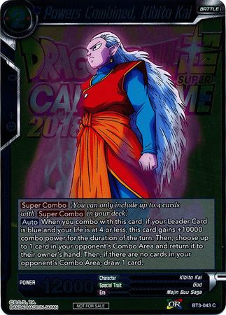 Powers Combined, Kibito Kai (Metallic Foil) (Event Pack 2018) (BT3-043) [Promotion Cards] | The Time Vault CA