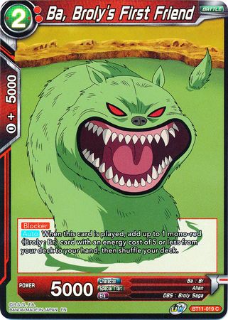 Ba, Broly's First Friend (BT11-019) [Vermilion Bloodline 2nd Edition] | The Time Vault CA