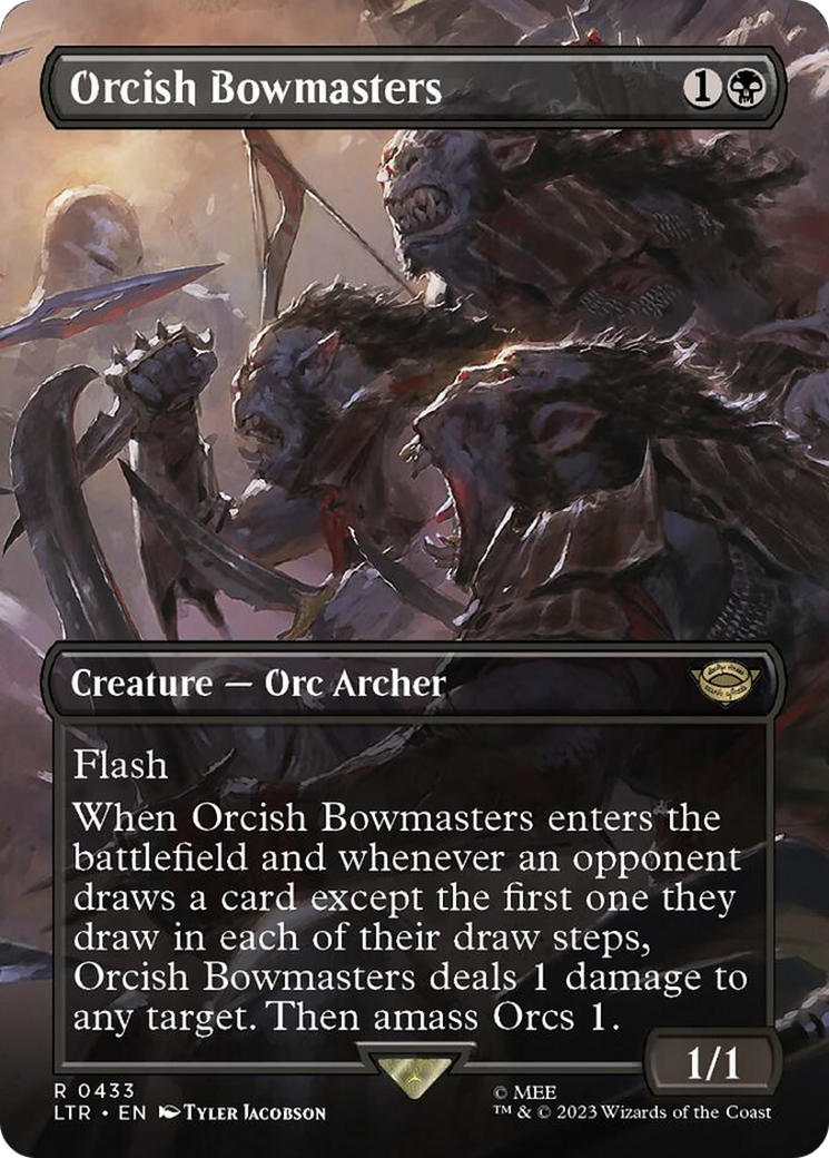 Orcish Bowmasters (Borderless Alternate Art) [The Lord of the Rings: Tales of Middle-Earth] | The Time Vault CA