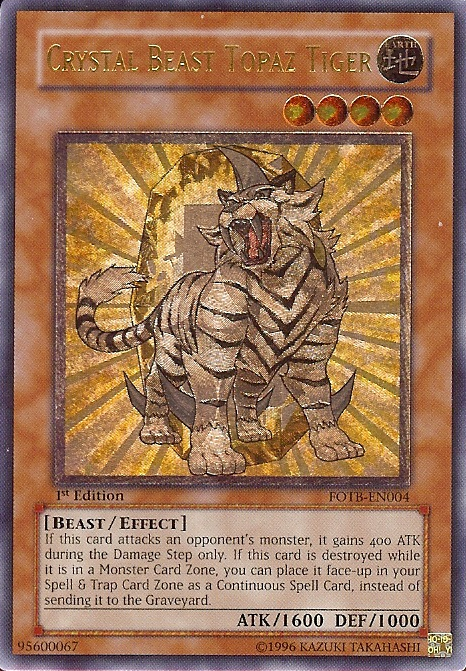 Crystal Beast Topaz Tiger [FOTB-EN004] Ultimate Rare | The Time Vault CA