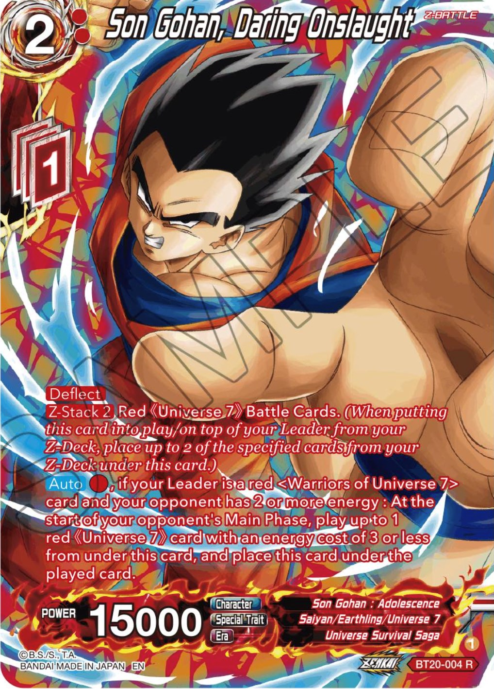 Son Gohan, Daring Onslaught (Silver Foil) (BT20-004) [Power Absorbed] | The Time Vault CA