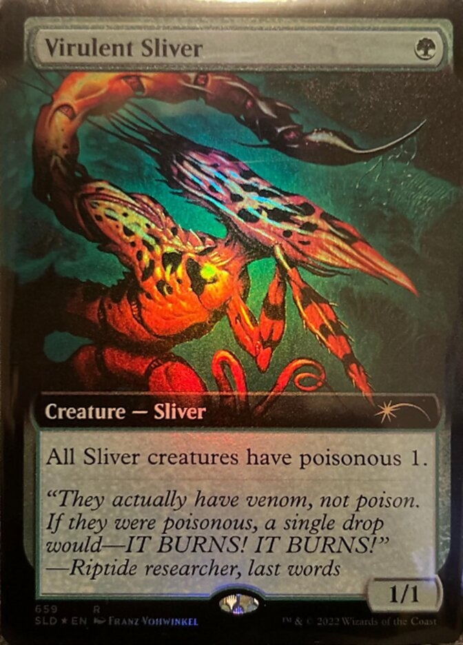 Virulent Sliver (Extended Art) [Secret Lair Drop Promos] | The Time Vault CA