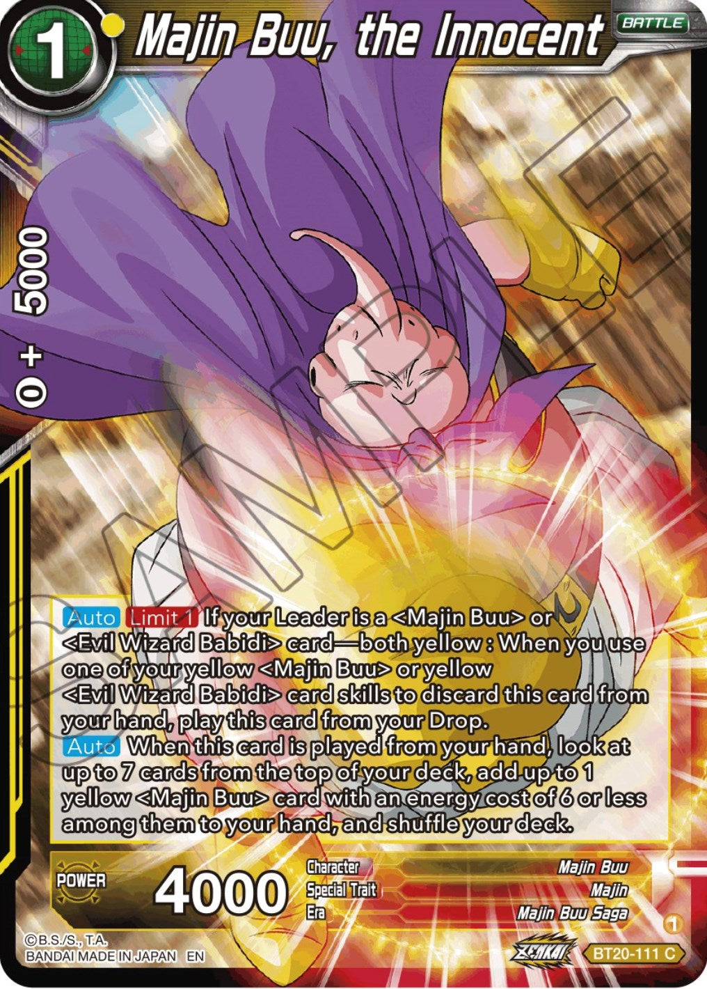 Majin Buu, the Innocent (BT20-111) [Power Absorbed] | The Time Vault CA