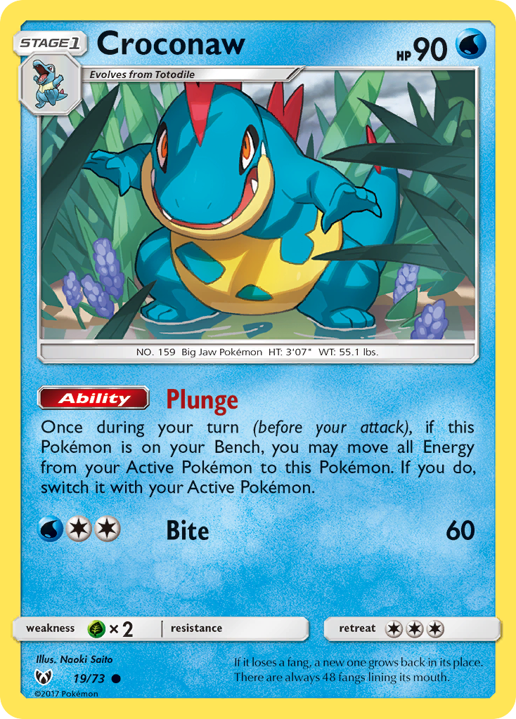 Croconaw (19/73) [Sun & Moon: Shining Legends] | The Time Vault CA