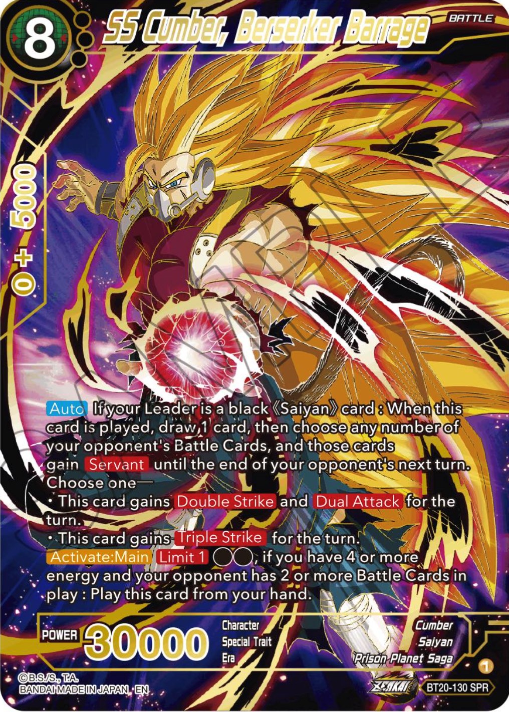 SS Cumber, Berserker Barrage (SPR) (BT20-130) [Power Absorbed] | The Time Vault CA