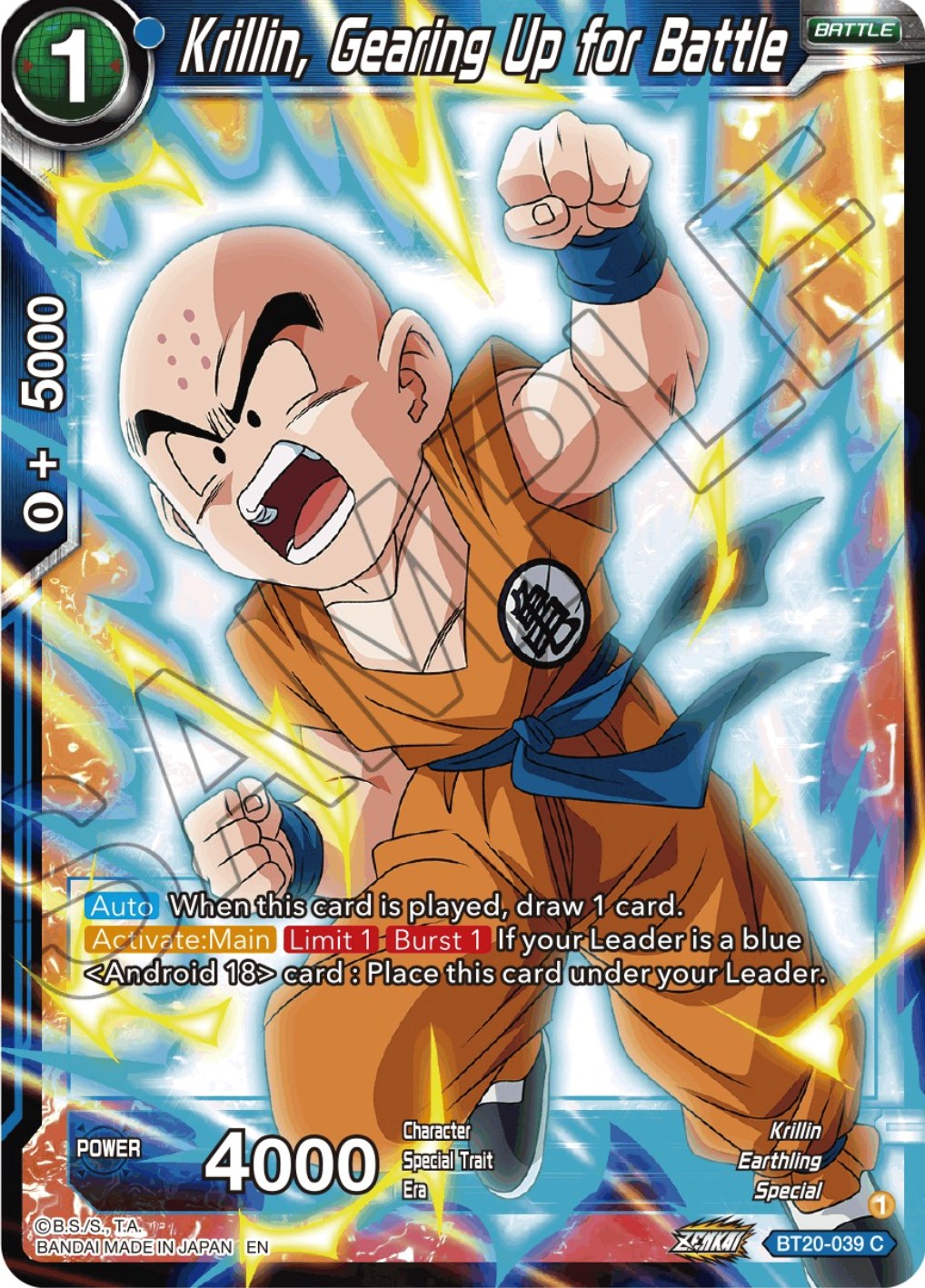 Krillin, Gearing Up for Battle (BT20-039) [Power Absorbed] | The Time Vault CA