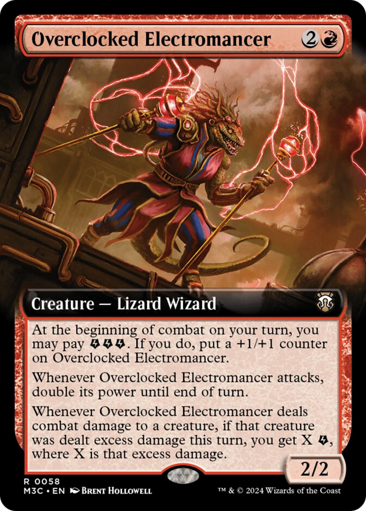 Overclocked Electromancer (Extended Art) (Ripple Foil) [Modern Horizons 3 Commander] | The Time Vault CA