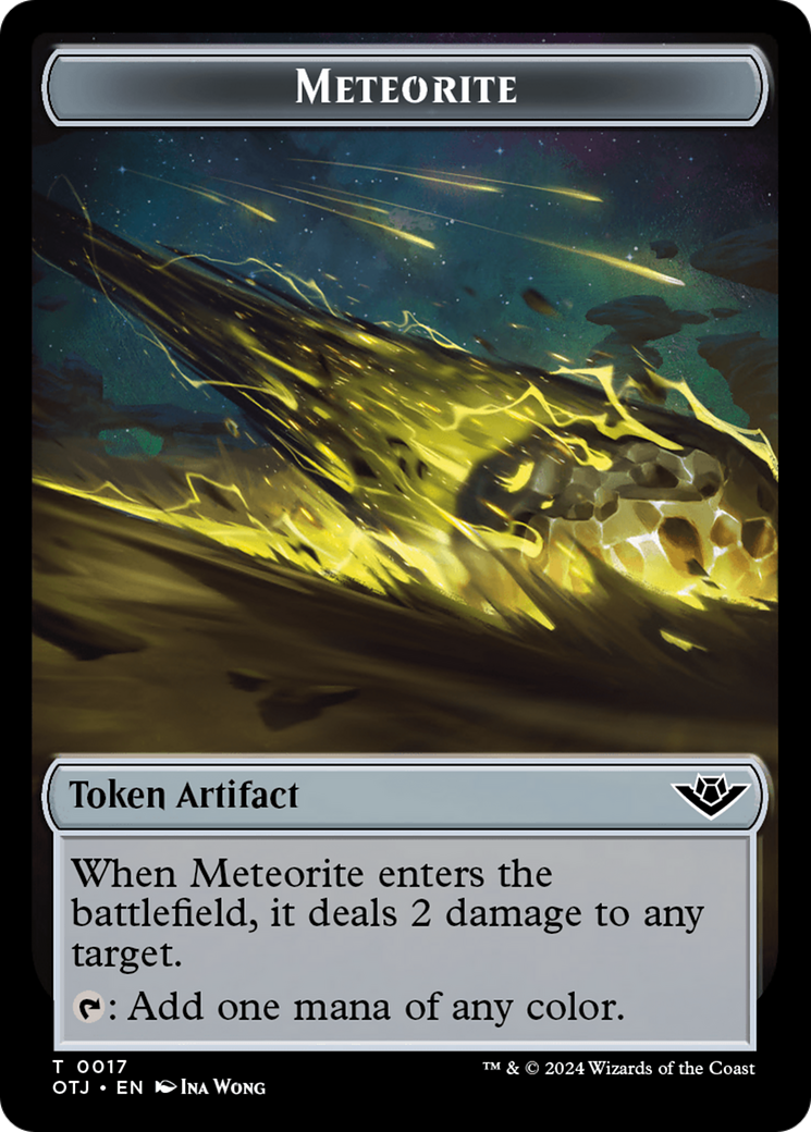 Treasure // Meteorite Double-Sided Token [Outlaws of Thunder Junction Tokens] | The Time Vault CA