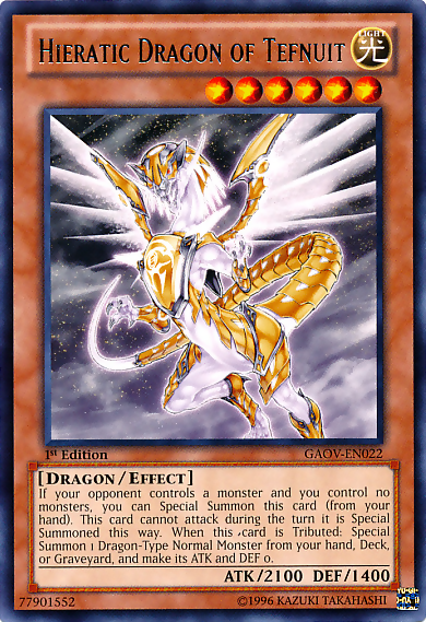 Hieratic Dragon of Tefnuit [GAOV-EN022] Rare | The Time Vault CA