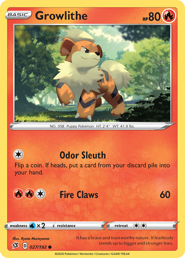 Growlithe (027/192) [Sword & Shield: Rebel Clash] | The Time Vault CA