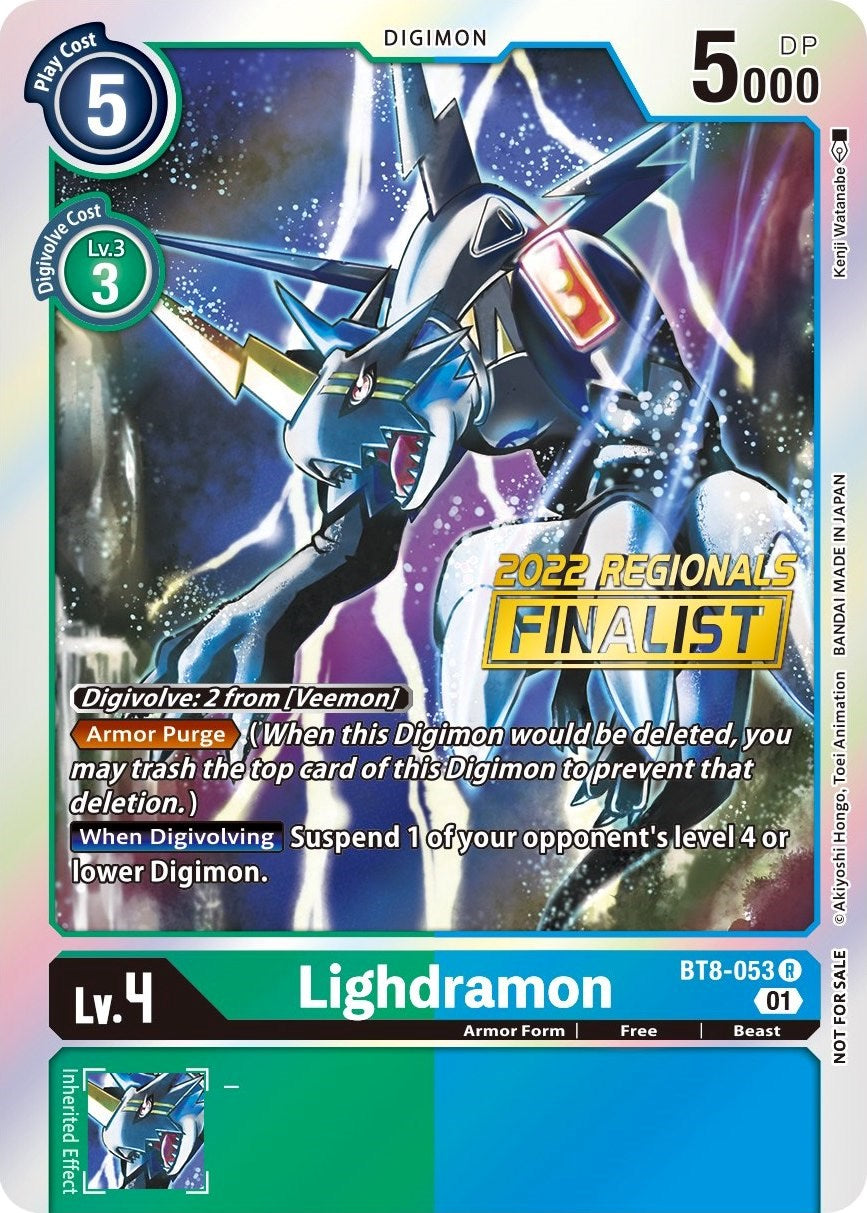 Lighdramon [BT8-053] (2022 Championship Offline Regional) (Online Finalist) [New Awakening Promos] | The Time Vault CA