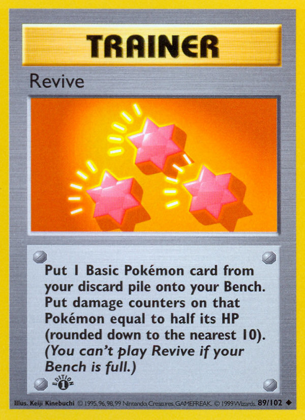 Revive (89/102) (Shadowless) [Base Set 1st Edition] | The Time Vault CA