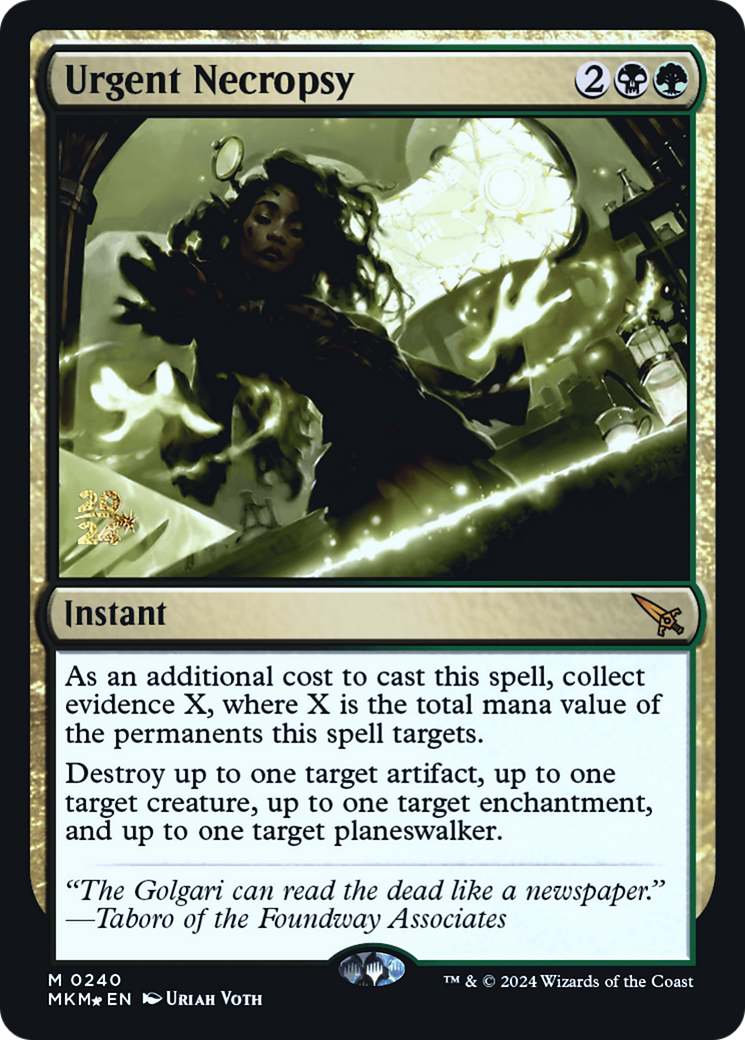 Urgent Necropsy [Murders at Karlov Manor Prerelease Promos] | The Time Vault CA