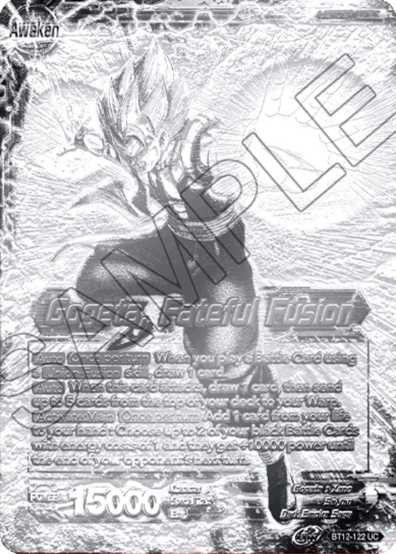 Son Goku & Vegeta // Gogeta, Fateful Fusion (2021 Championship Top 16) (Metal Silver Foil) (BT12-122) [Tournament Promotion Cards] | The Time Vault CA