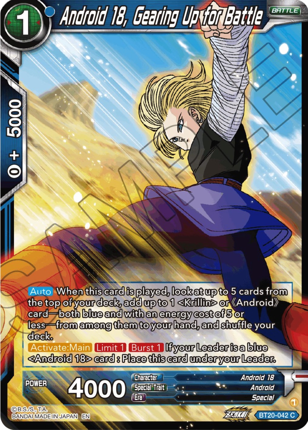 Android 18, Gearing Up for Battle (BT20-042) [Power Absorbed] | The Time Vault CA