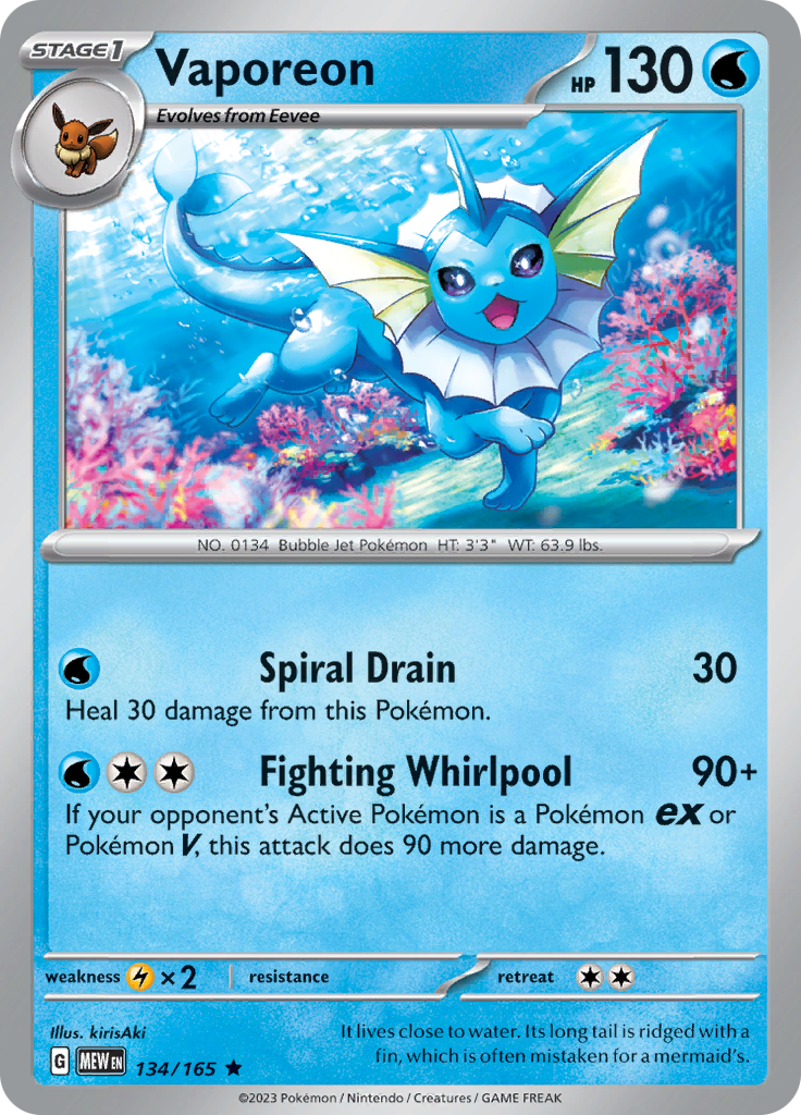 Vaporeon (134/165) [Scarlet & Violet 151] | The Time Vault CA