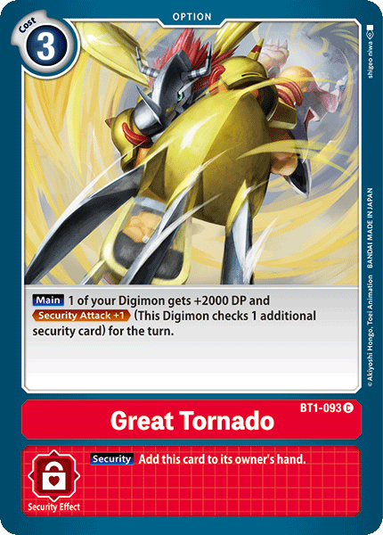 Great Tornado [BT1-093] [Release Special Booster Ver.1.0] | The Time Vault CA