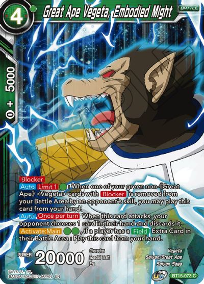 Great Ape Vegeta, Embodied Might (BT15-073) [Saiyan Showdown] | The Time Vault CA