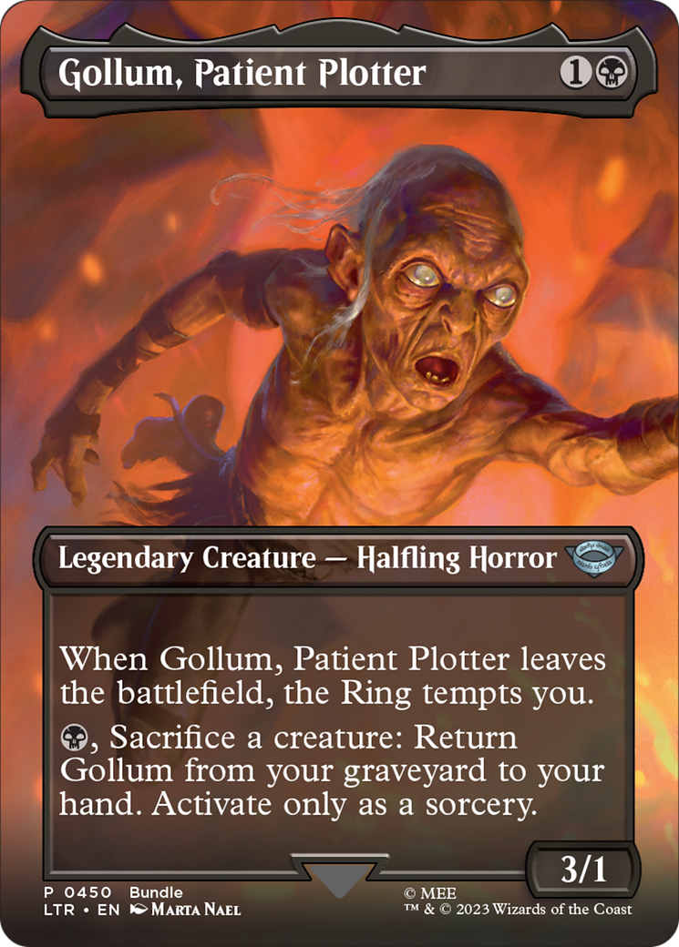 Gollum, Patient Plotter (Borderless Alternate Art) [The Lord of the Rings: Tales of Middle-Earth] | The Time Vault CA