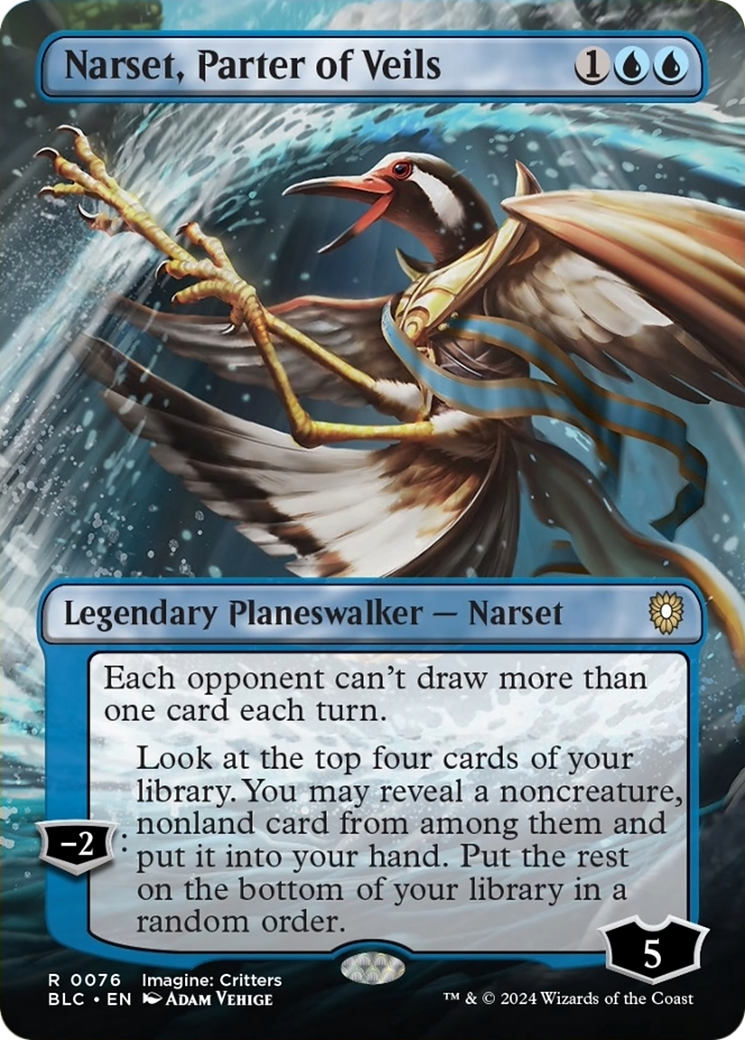 Narset, Parter of Veils (Borderless) [Bloomburrow Commander] | The Time Vault CA