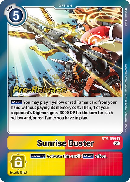 Sunrise Buster [BT9-099] [X Record Pre-Release Promos] | The Time Vault CA