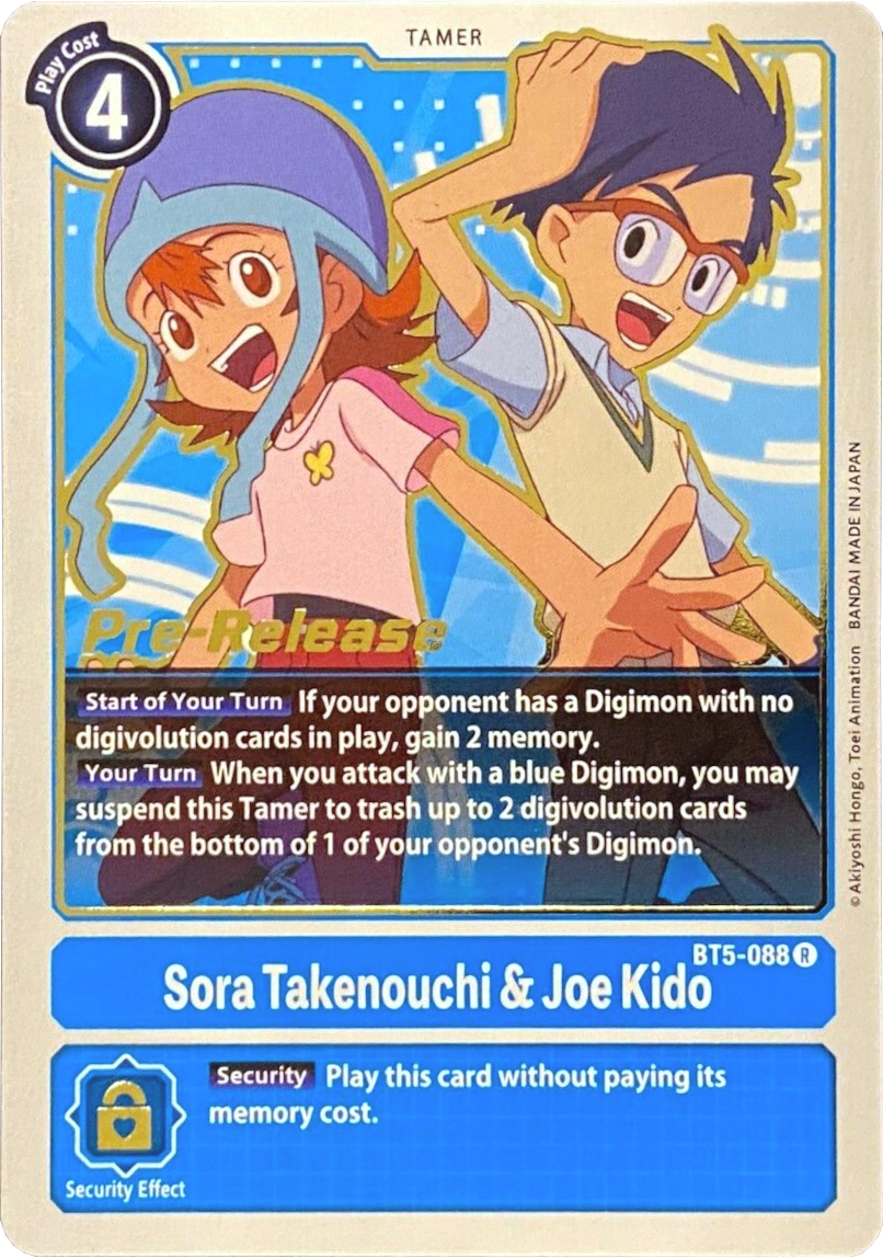 Sora Takenouchi & Joe Kido [BT5-088] [Battle of Omni Pre-Release Promos] | The Time Vault CA