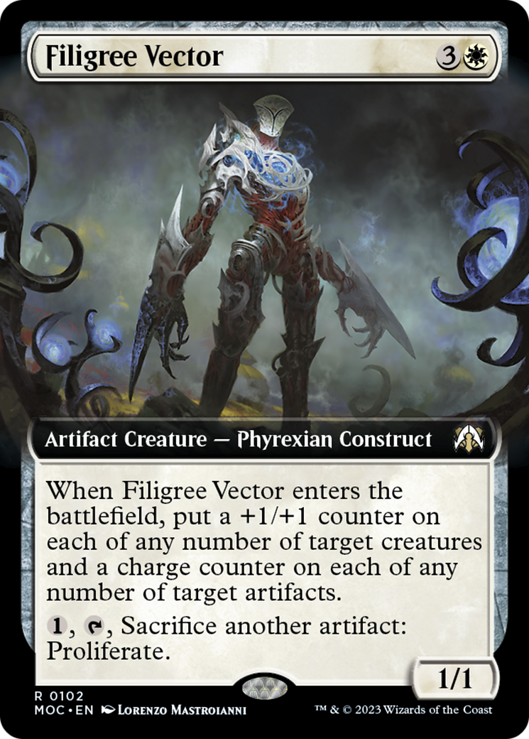 Filigree Vector (Extended Art) [March of the Machine Commander] | The Time Vault CA