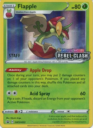 Flapple (SWSH022) (Staff Prerelease Promo) [Sword & Shield: Black Star Promos] | The Time Vault CA