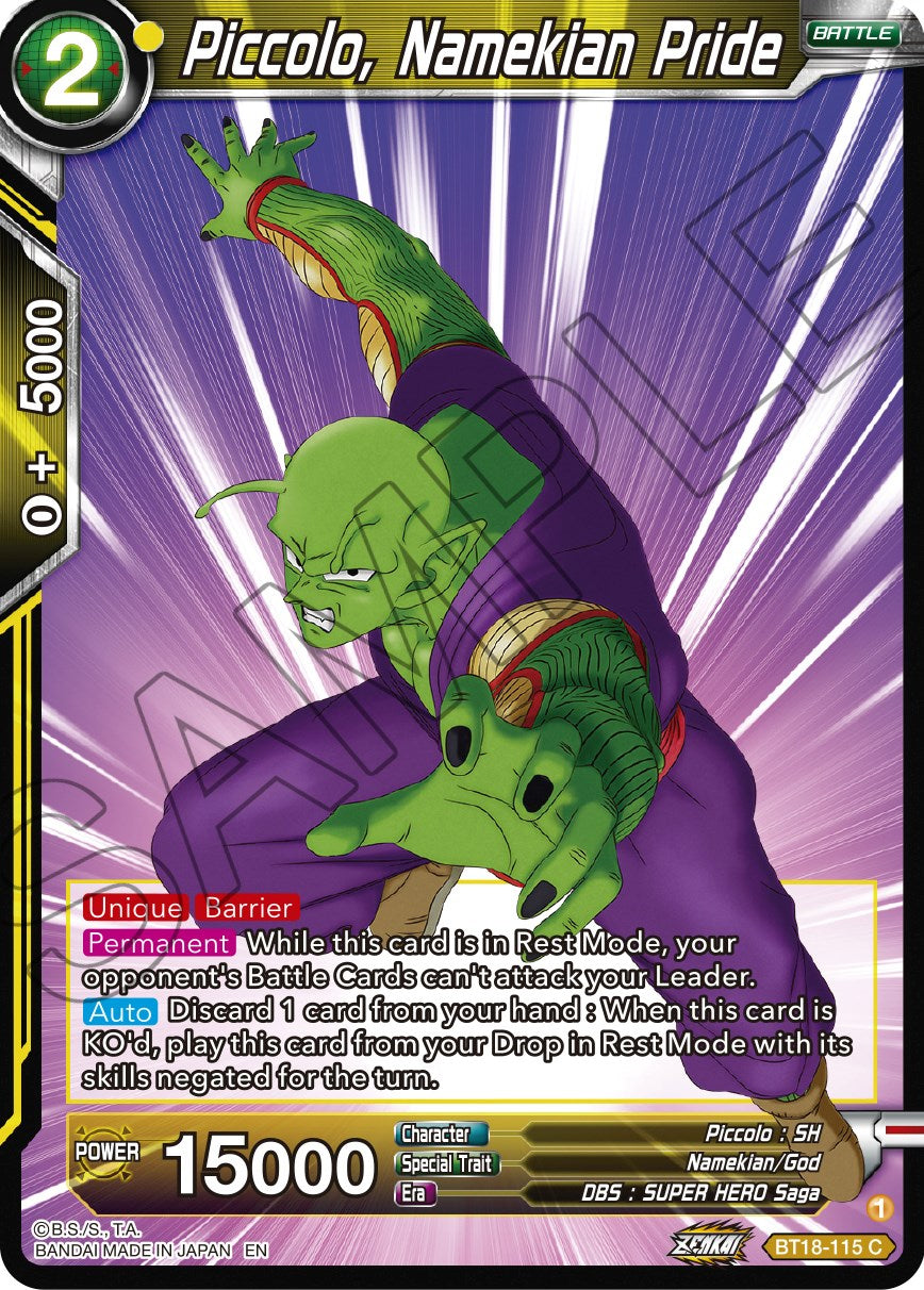 Piccolo, Namekian Pride (BT18-115) [Dawn of the Z-Legends] | The Time Vault CA