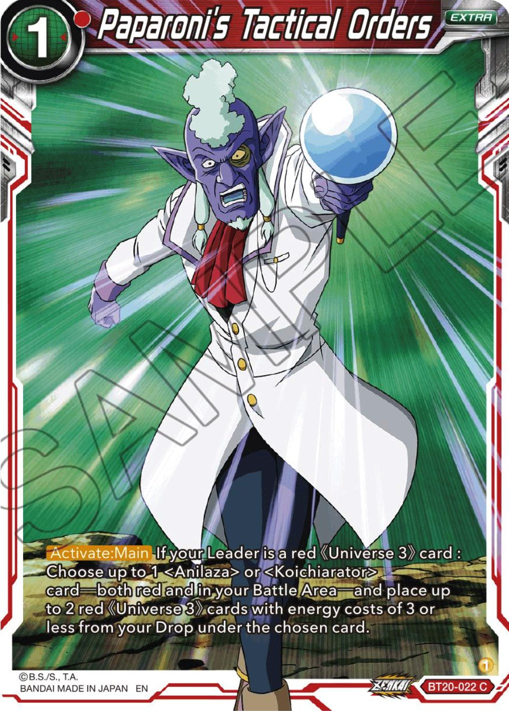 Paparoni's Tactical Orders (BT20-022) [Power Absorbed] | The Time Vault CA