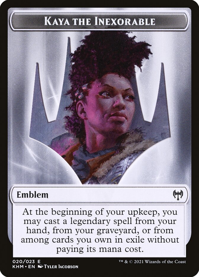 Human Warrior // Kaya, the Inexorable Emblem Double-Sided Token [Kaldheim Tokens] | The Time Vault CA