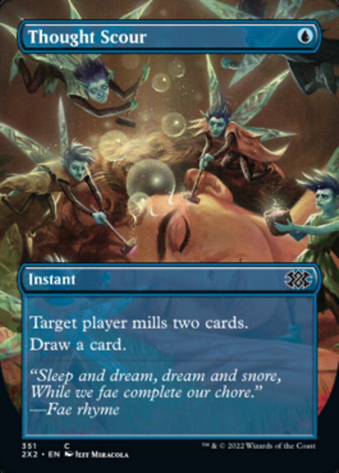 Thought Scour (Borderless Alternate Art) [Double Masters 2022] | The Time Vault CA