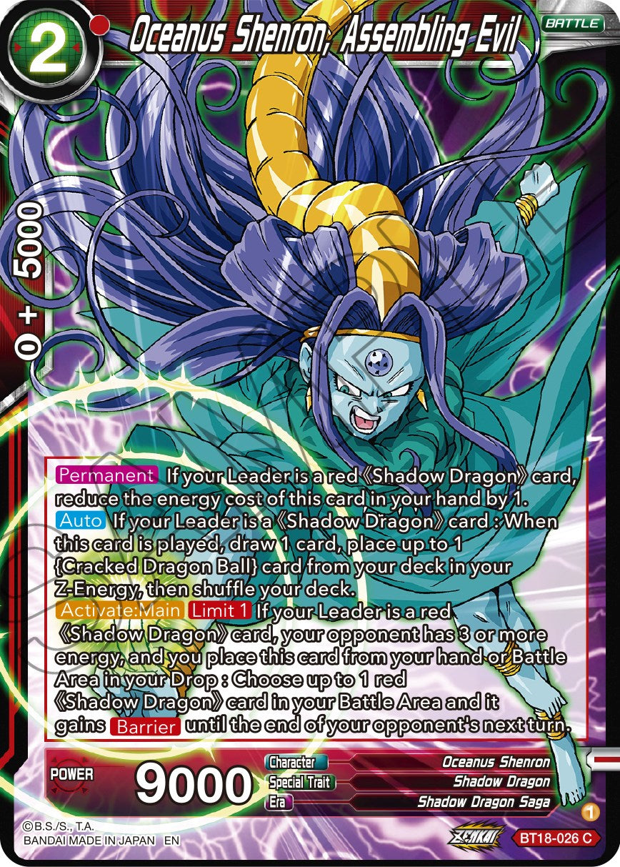 Oceanus Shenron, Assembling Evil (BT18-026) [Dawn of the Z-Legends] | The Time Vault CA