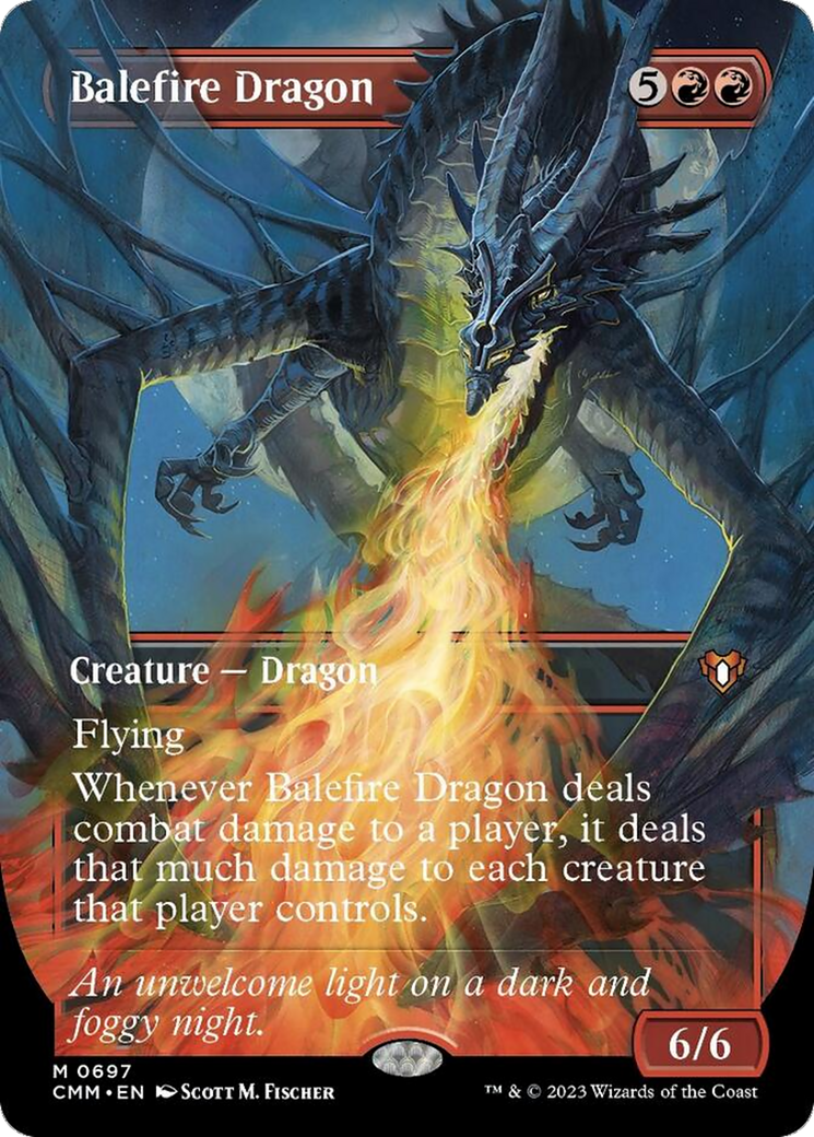 Balefire Dragon (Borderless Alternate Art) [Commander Masters] | The Time Vault CA