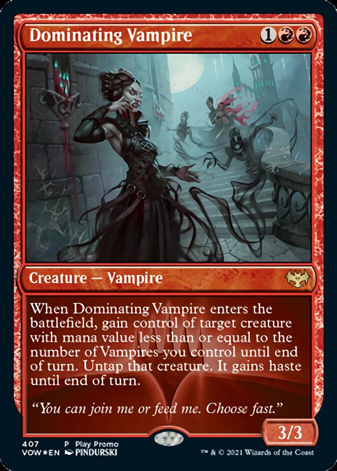 Dominating Vampire (Play Promo) [Innistrad: Crimson Vow Promos] | The Time Vault CA