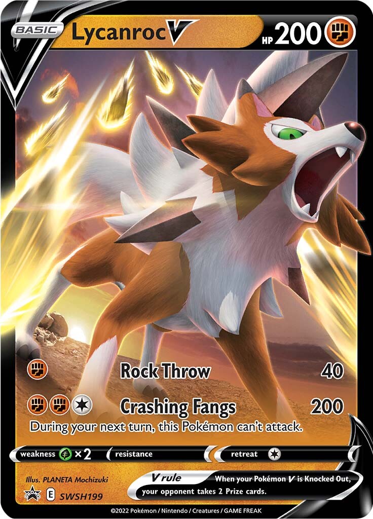 Lycanroc V (SWSH199) [Sword & Shield: Black Star Promos] | The Time Vault CA