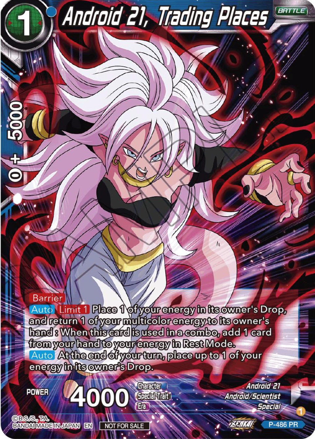 Android 21, Trading Places (Zenkai Series Tournament Pack Vol.3) (P-486) [Tournament Promotion Cards] | The Time Vault CA
