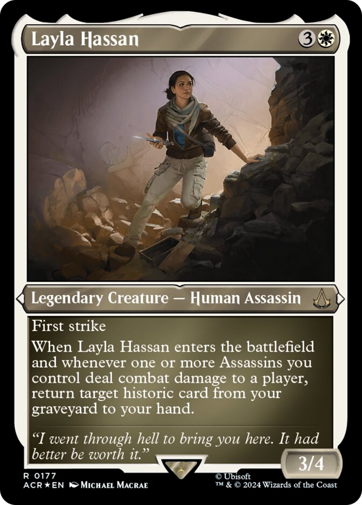 Layla Hassan (Foil Etched) [Assassin's Creed] | The Time Vault CA