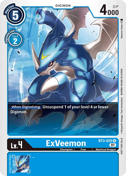 ExVeemon [BT3-025] (Winner Pack Double Diamond) [Release Special Booster Promos] | The Time Vault CA