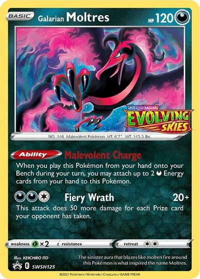 Galarian Moltres (SWSH125) (Prerelease Promo) [Sword & Shield: Black Star Promos] | The Time Vault CA