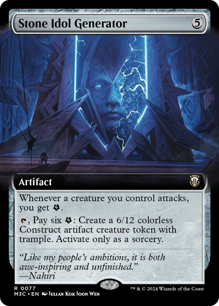Stone Idol Generator (Extended Art) (Ripple Foil) [Modern Horizons 3 Commander] | The Time Vault CA